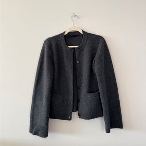 Jenni Kayne Cooper Cardigan Dark Gray Wool Blazer
